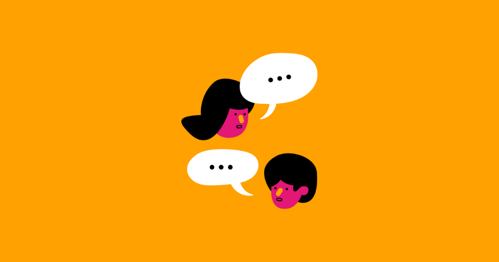 two people talking