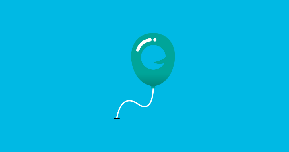 Illustration of a balloon on a blue background