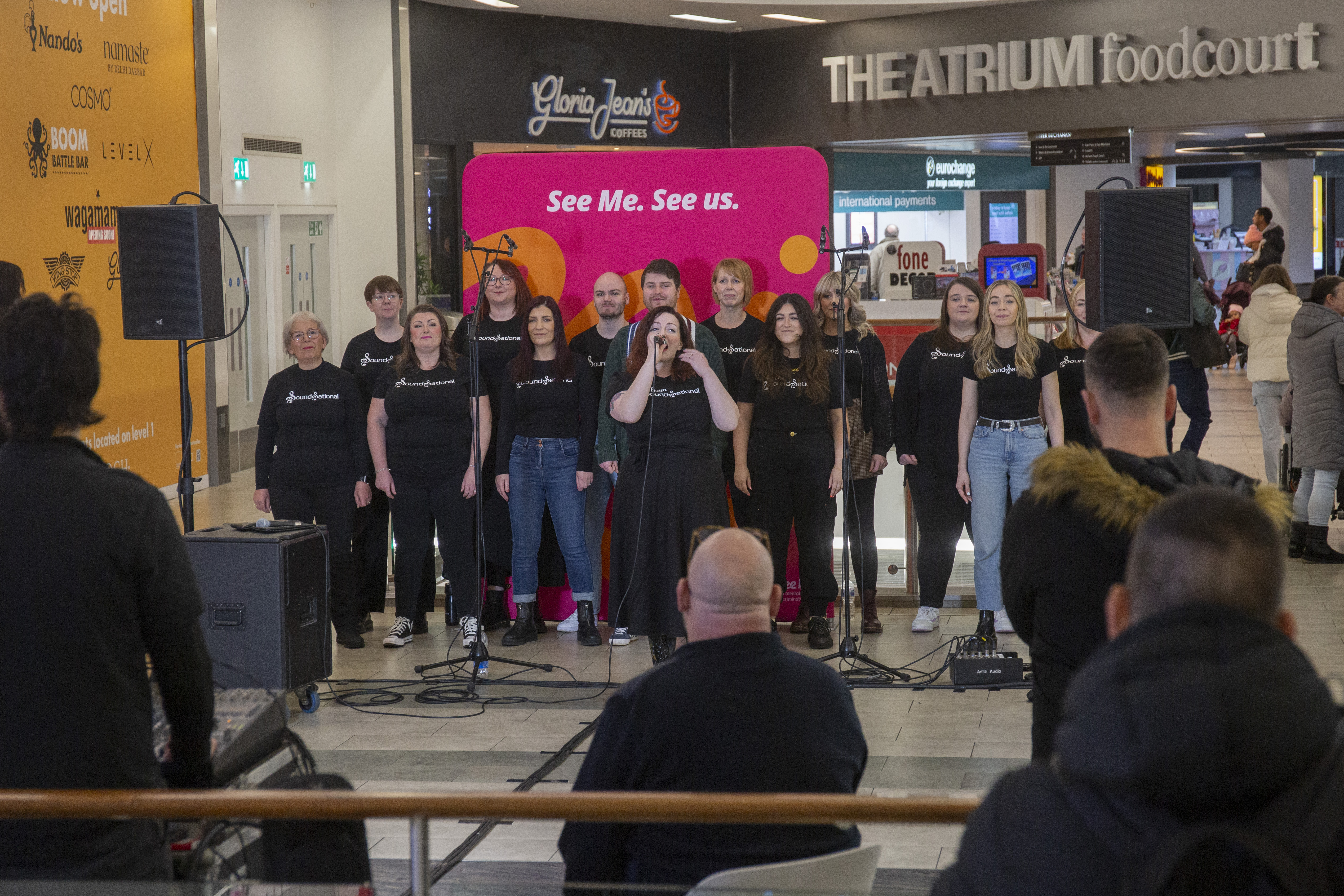 SoundSational choir performing at the St Enoch Centre