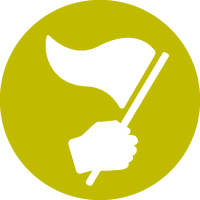 hand and flag
