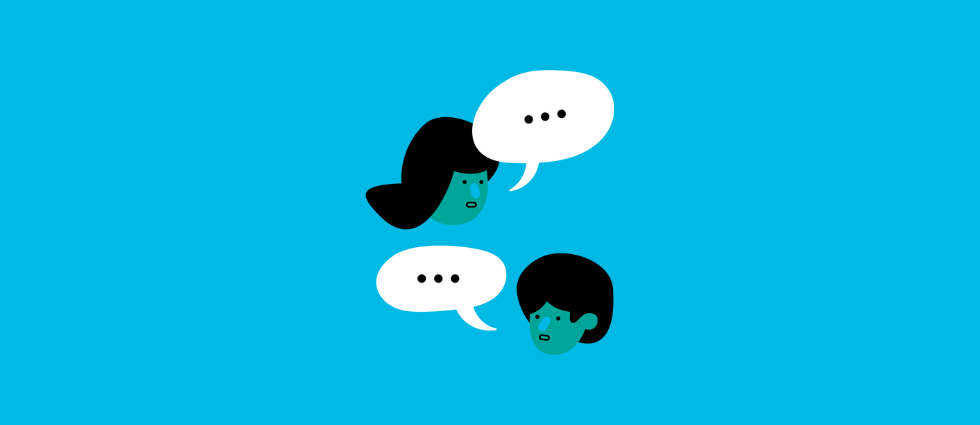 two people talking