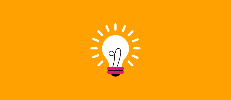 Illustration of a lightbulb on a yellow background