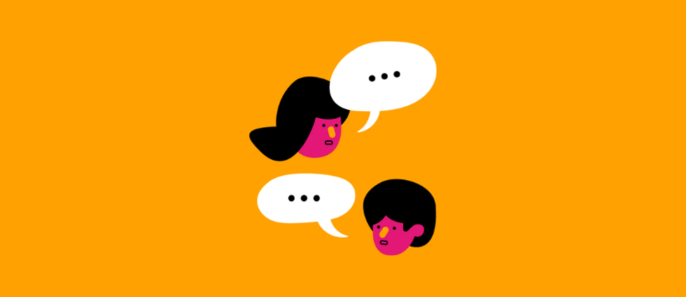 two people talking