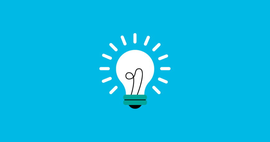 illustration of a light bulb on a blue background