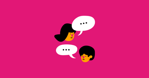 Two people chatting