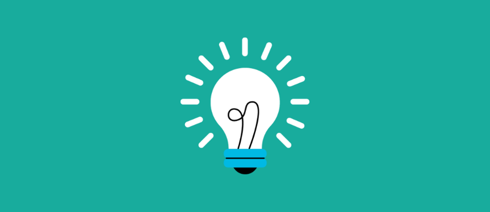Illustration of a lightbulb on a green background