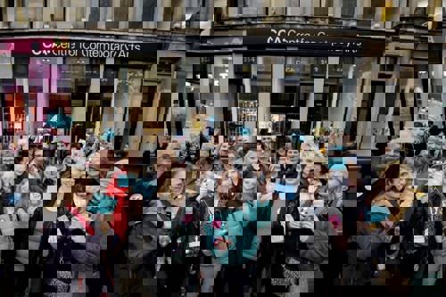 Walk a Mile participants gather in Glasgow