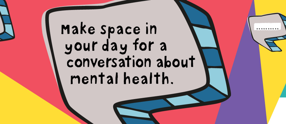 make space in your day for a conversation written in a speech bubble