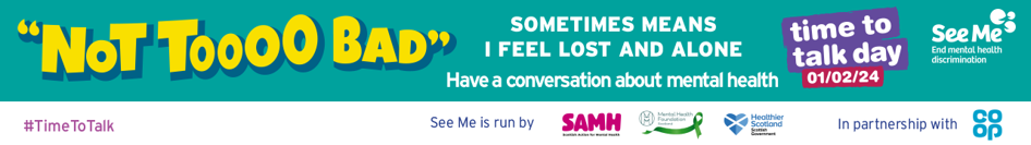 Text: "Not too bad" sometimes means I feel lost and alone. Have a conversation about mental health.