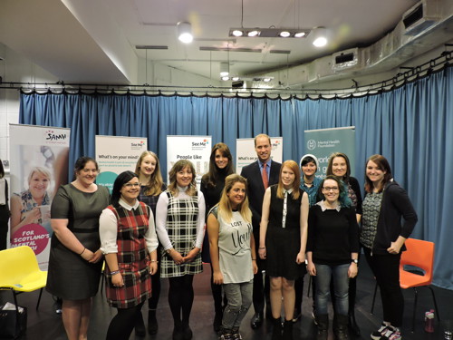 See Me young volunteers with the Prince and Princess of Wales