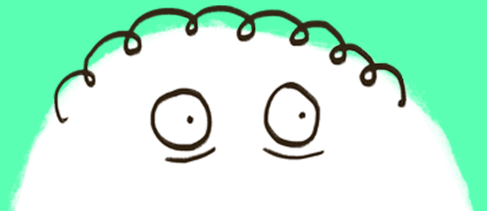 Worried looking cartoon character