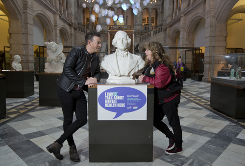 Comedians Des Clarke and Janey Godley