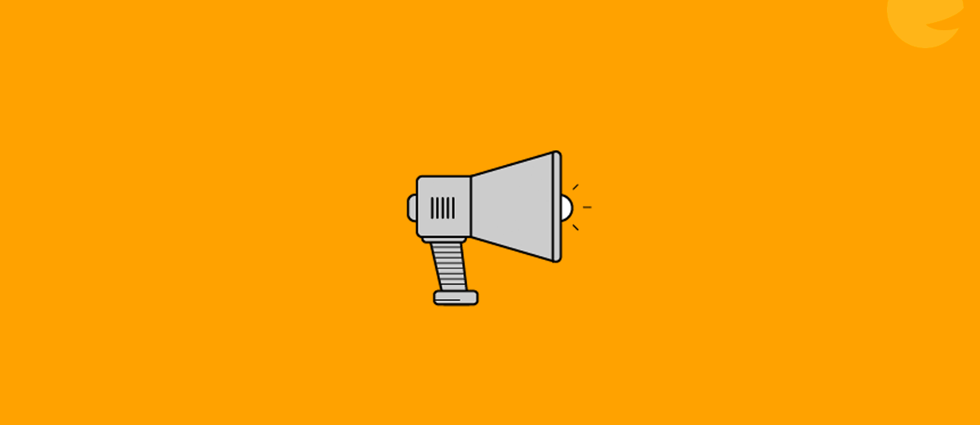 megaphone on a yellow background